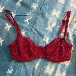 Elegant Red Lace Bra